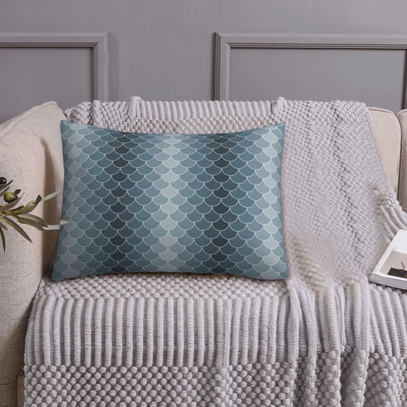 Queen Size Pillows Cases Standard Size 20x26 In - cool gray scale fish scales Soft Comfort Envelope Closure Pillowcases Standard