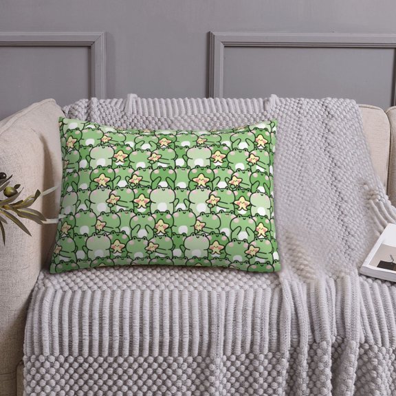Queen Size Pillows Cases Standard Size 20x26 In - cute frog cartoon star Soft Comfort Envelope Closure Pillowcases Standard