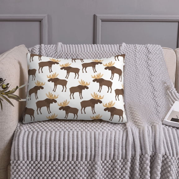 Queen Size Pillows Cases Standard Size 20x26 In - cute moose horns elk cartoon Soft Comfort Envelope Closure Pillowcases Standard
