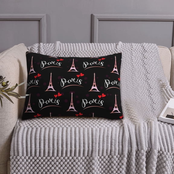 Queen Size Pillows Cases Standard Size 20x26 In - paris Eiffel Tower Soft Comfort Envelope Closure Pillowcases Standard