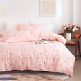 thumbnail image 1 of Queen Size Pink Plaid Bowknot Reversible Comforter Sets 3 Piece Kids Girls Grid Bows Soft Lightweight Microfiber Bedding Set with 2 Pillowcases, 1 of 15