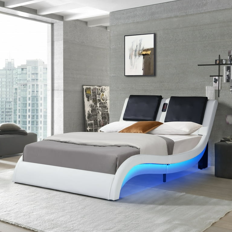 Bed frame with backrest deals