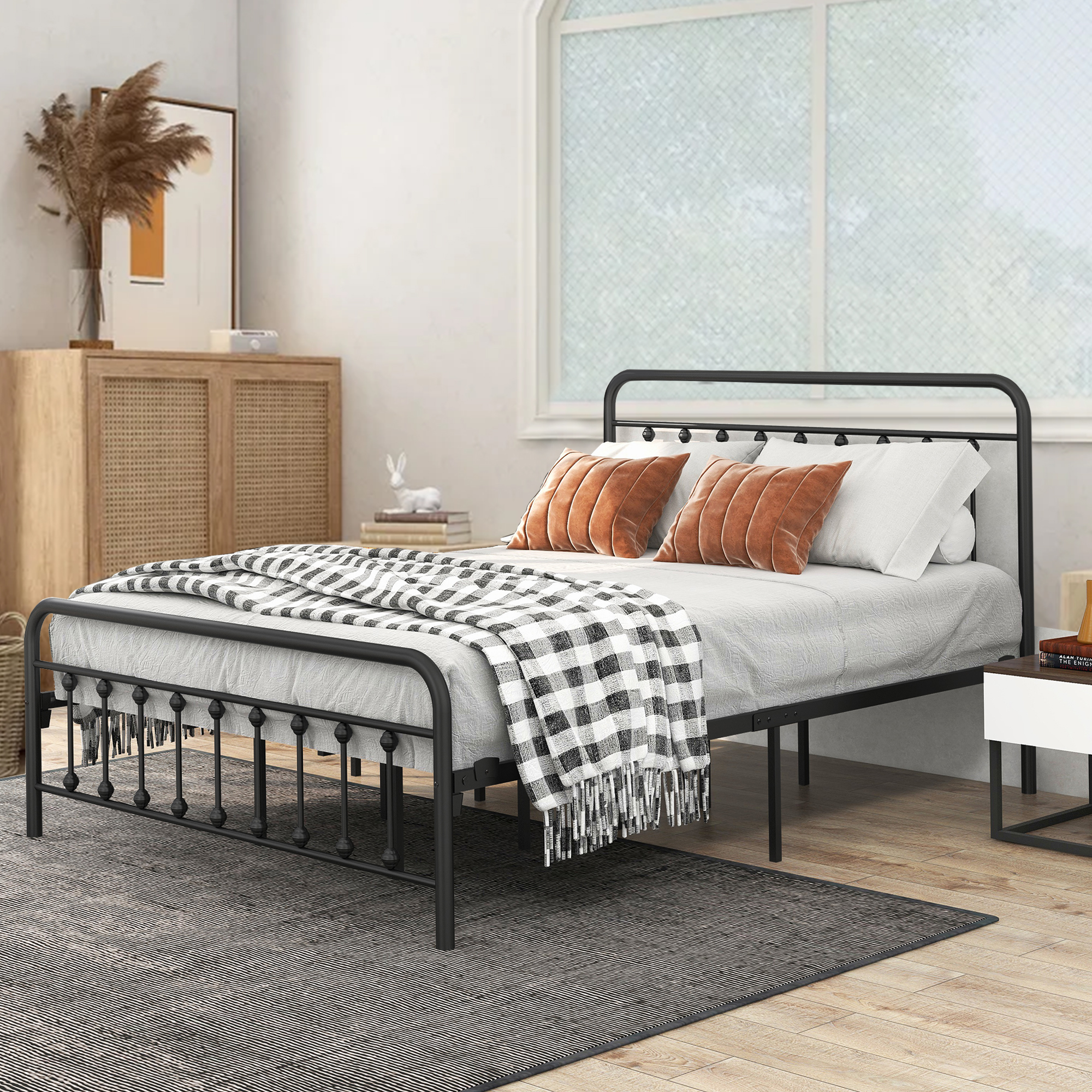 Queen Size Platform Bed Frame, SESSLIFE Metal Platform Bed with Slats