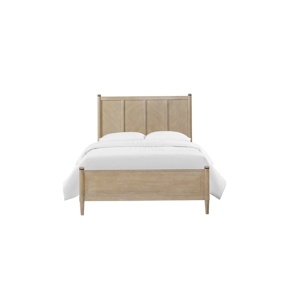 Queen Size Platform Bed Frame with Headboard, Modern Sand Color, Low Profile Minimalist Design for Bedroom