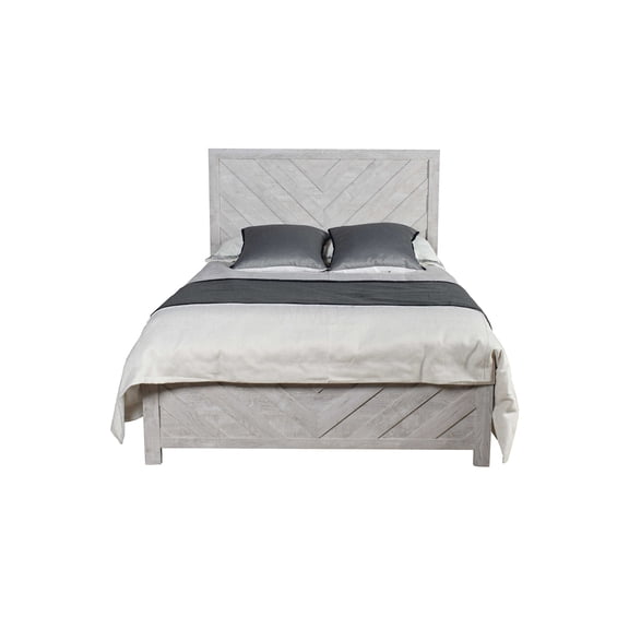 Queen Size Platform Bed Frame with Upholstered Headboard, Modern Low Profile Wood Bed, No Box Spring Needed, Strong Support, Bedroom Furniture