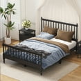 thumbnail image 1 of Queen Size Platform Bed with Gourd Shaped Headboard,Wood Bed Frame With Footboard, Strong Wood Slats Support, No Box Spring Needed, Easy Assembly, Noise Free, Black, 1 of 7