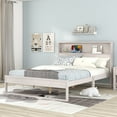 Queen Size Platform Bed with Storage Headboard,Sockets and USB Ports