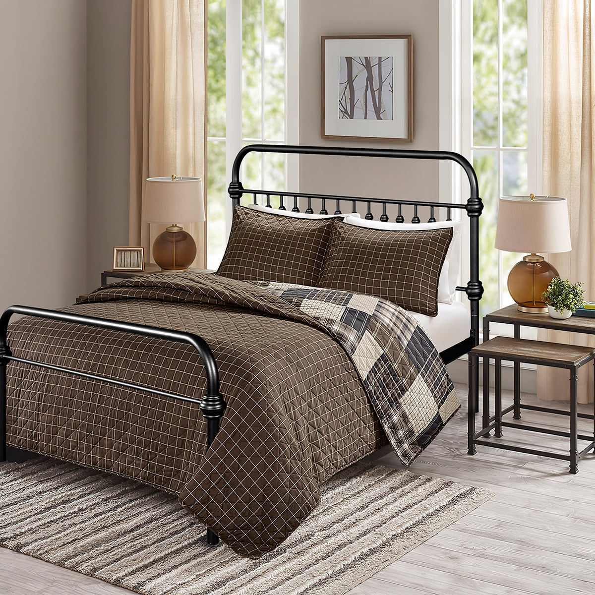 Queen Size Platform Bed Sturdy Metal Platform Bed Frame with