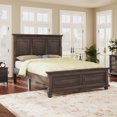 thumbnail image 1 of Queen Size Platform Bed, Traditional Town and Country Style Wooden Bed Frame with Headboard, Vintage King Bed for Living Room, Bedroom, No Box Spring Required, Brown, 1 of 6