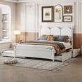 thumbnail image 1 of Queen Size Platform Bed with Solid Wood and 2 Big Drawers, White for Bedroom, 1 of 22