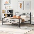 thumbnail image 1 of Queen Size Platform Bed with Under-bed Storage, Metal Platforn Bed Frame with Headboard, No Box Spring Needed, Black, 1 of 7