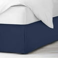 thumbnail image 1 of Queen Size Pleated Bed Skirt (60" x 80") with 18" Ideal Drop, Wrinkle Free & Soft 100% Microfiber Polyester, Stylish Pleated Bed Valances - Navy Blue Solid., 1 of 5