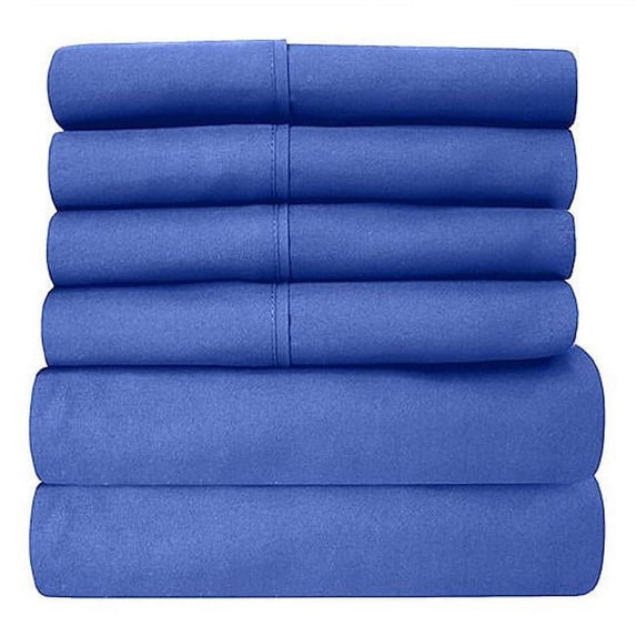 Queen Size Premium Bamboo Sheet Set, Navy - 6 Piece
