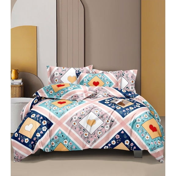 Queen Size Printed Double Bedsheet With 2 Pillow Covers For Home | 90 X 100 Inches, Multicolor - Beautiful Bedsheet Set | Perfect For Gifting Wedding, Anniversary