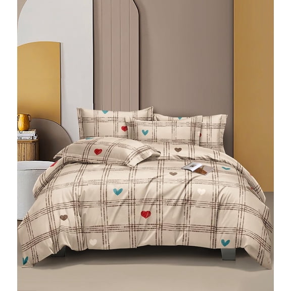 Queen Size Printed Double Bedsheet With Two Pillow Covers For Home | 90 X 100 Inches, Beige - Beautiful Bedsheet Set | Perfect For Gifting Wedding, Anniversary