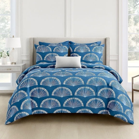 Queen Size Printed Double Bedsheet With Two Pillow Covers For Home | 90 X 100 Inches, Blue & White - Beautiful Bedsheet Set | Perfect For Gifting Wedding, Anniversary