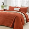 thumbnail image 1 of Queen Size Quilt Bedding Set (90x96 Inch), 3 Pieces Burnt Orange Soft Lightweight Bedspread, Terracotta Boho Summer Coverlet Queen Size for All Season(1 Quilt, 2 Pillow Shams), 1 of 7