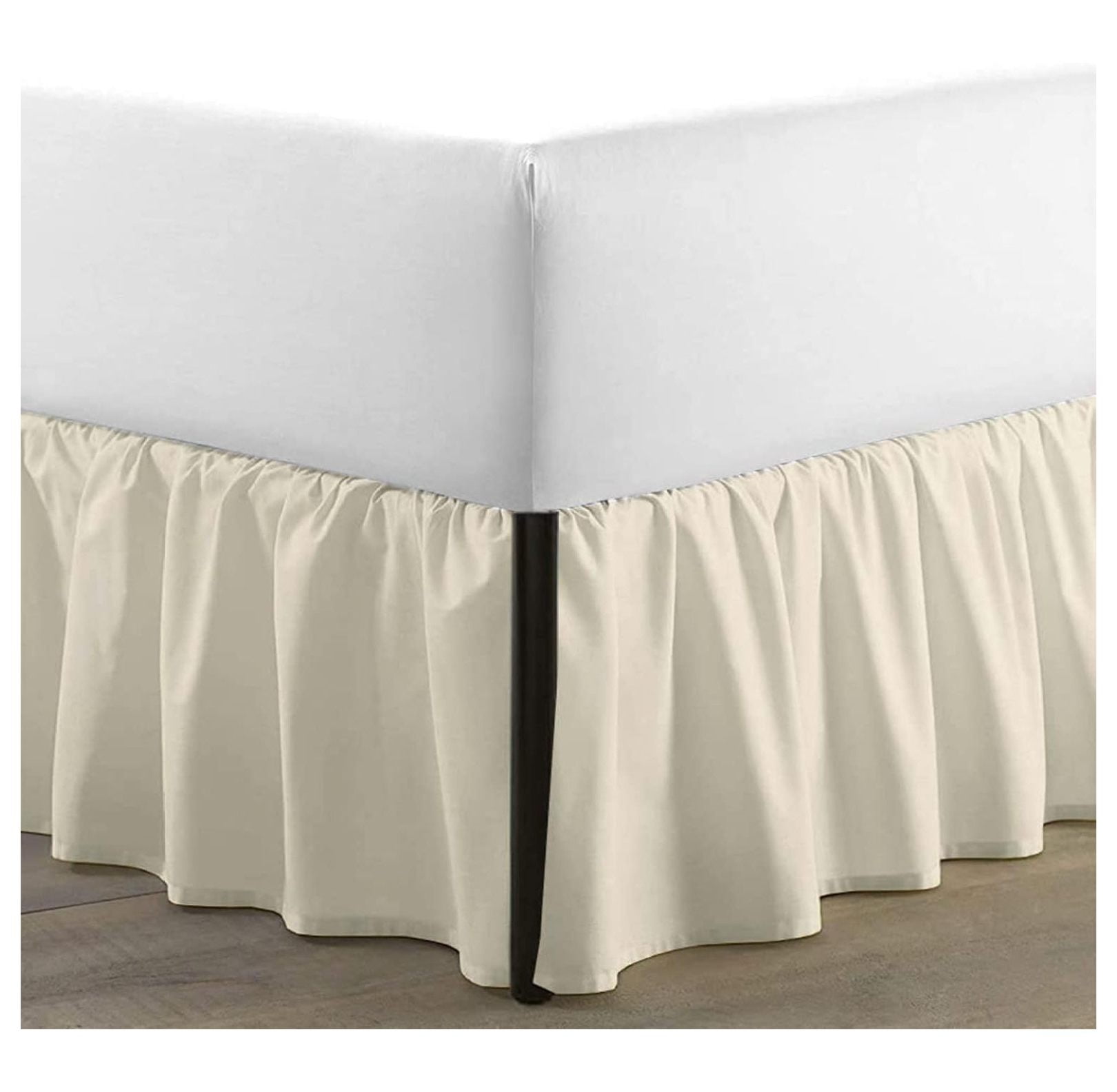 Full Size Bed Skirt With Split Corners – Ruffled, 18 Inch Drop, 800 Thread Count Cotton
