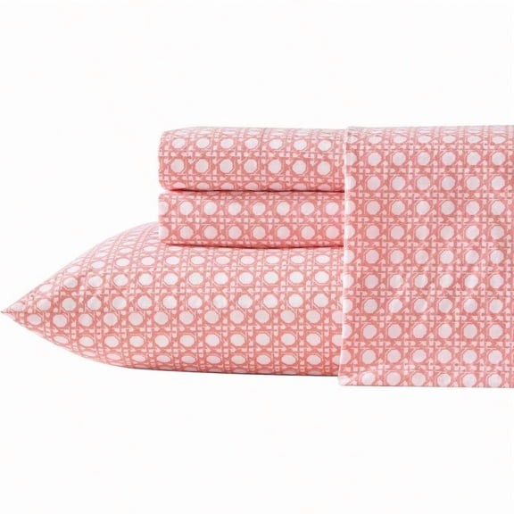 Queen Size Sheet Set 100 Cotton Percale Bedding with a Crisp Cool Feel Bed Sheets with Matching Fitted Sheet Pillowcases Bahama Isle Orange