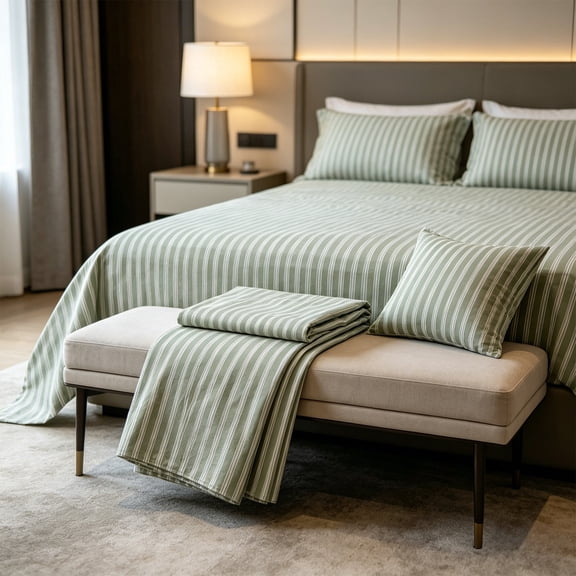 Queen Size Sheet Set, Cooling Sheets For Hot Sleepers, Single Bed Sheet For Spring And Summer, Soft Breathable Cotton, Mint Green, 59x90.5 In