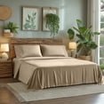 thumbnail image 1 of Queen Size Sheet Set, Luxury Bed Sheets, Extra Soft, Deep Pockets, Easy Fit, Breathable and Cooling Sheets, Wrinkle Free Beige, 1 of 7