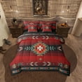 thumbnail image 1 of Queen Size Southwest Design 7 Piece Bedding Set Southwestern Geometric 7 Piece Bedding Set Tribal Bed Set Includes Comforter,Sheet Set,Pillowcases & Pillow Covers Red Green, 1 of 4