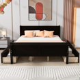 Queen Size Storage Bed Frame, Wooden Platform Bed with 4 Drawers and