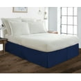 thumbnail image 1 of Queen Size Tailored Drop Pleated Solid Bed Skirt with Adjustable Elastic Belt Microfiber Fabric Fade & Wrinkle Resistant Bed Frame Cover Easy to Fit & Care (17 Inch Drop, Navy Blue), 1 of 4