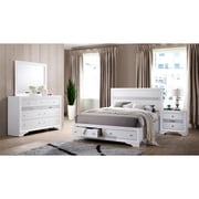 Queen Size Traditional 4 Pc Bedroom Set | Offers Bedroom Storage and Comfort with Style | Made of Solid Wood + MDF | Resolves Bedroom Decor and Storage Shortage