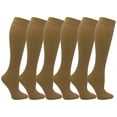 thumbnail image 1 of Queen Size Trouser Socks for Women, 6 Pairs Plus Stretchy Opaque Knee High Dress Sock (Beige), 1 of 2