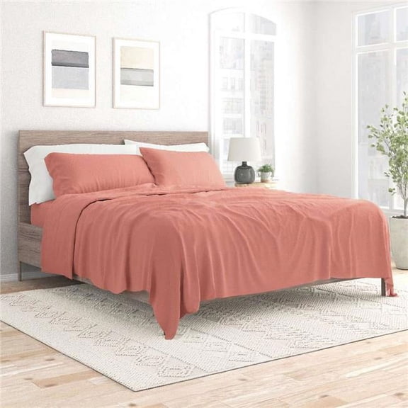 Queen Size Ultra Soft Bed Sheet Sets, Clay - 4 Piece - Case of 12