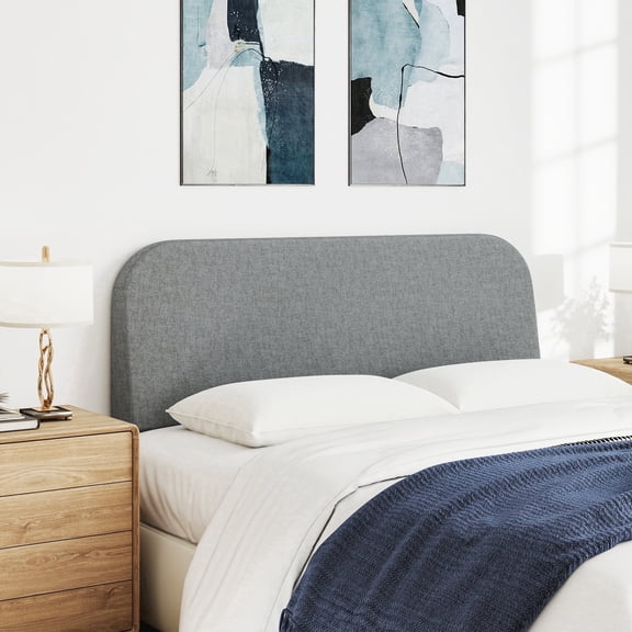 Queen Size Upholstered Headboard Only-No Assembly, 60" Modern Linen Fabric Padded Headboard Extra-Thick- Dark Gray