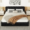 thumbnail image 1 of Queen Size Upholstered Platform Bed, Black - Berber Fleece Fabric, 1 of 1