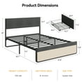 thumbnail image 1 of Queen Size Upholstered Platform Bed Frame with Headboard & 2 Storage Drawers, Queen Mattress Foundation with Steel Slats Support, No Box Spring Needed, Easy Assembly, 1 of 4