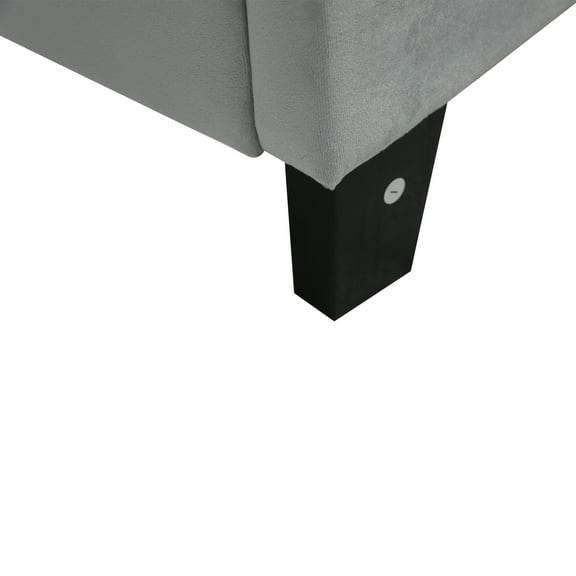 Queen Size Upholstered Platform Bed Frame with pull point Tufted Headboard, Strong Wood Slat Support, Mattress Foundation, No Box Spring Needed, Easy Assembly, Gray