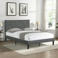 thumbnail image 1 of Queen Size Upholstered Platform Bed Frame with Headboard, Strong Wood Slat Support, Mattress Foundation, No Box Spring Needed, Gray, 1 of 7