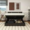 thumbnail image 1 of Queen Size Upholstered Platform Bed with Hydraulic Storage System,No Box Spring Needed,Black, 1 of 12