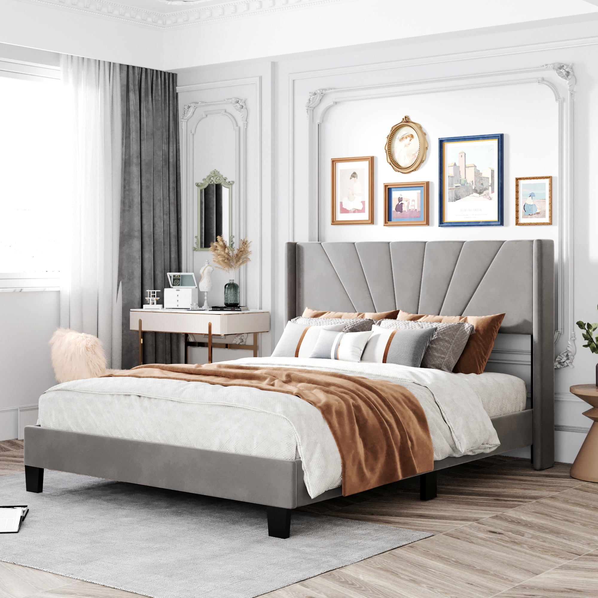 Upholstered storage 2024 platform bed queen