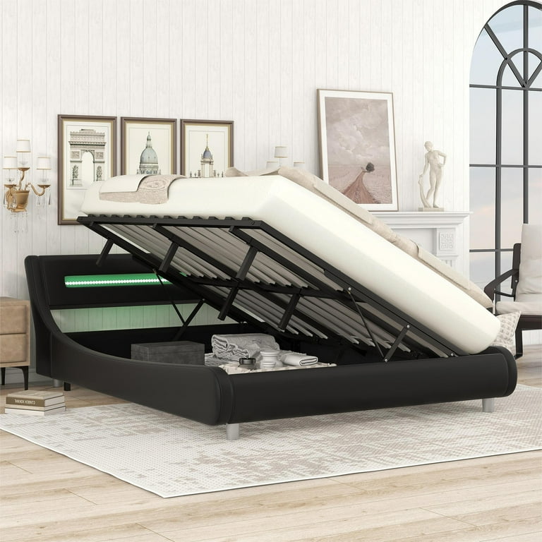 Queen lift store bed