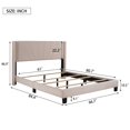 thumbnail image 1 of Queen Size Velvet Upholstered Platform Bed Beige Beige, 1 of 5