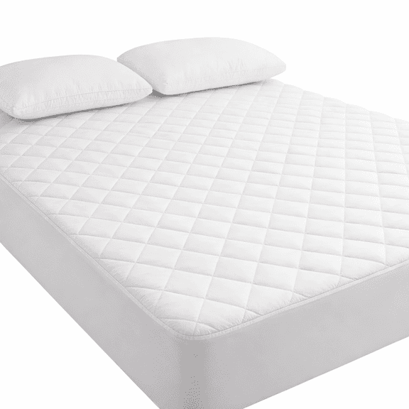 Queen Size Waterproof Mattress Pad Topper – White Fitted, Soft Microfiber, 15 Inch Deep Pocket