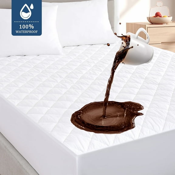 CshidWorld Queen Size Waterproof Mattress Protector, Noiseless & Hypoallergenic Waterproof Mattress Cover, Ultra Soft Breathable Quilted Fitted Protector for Comfort, 8-21'' Deep Pocket