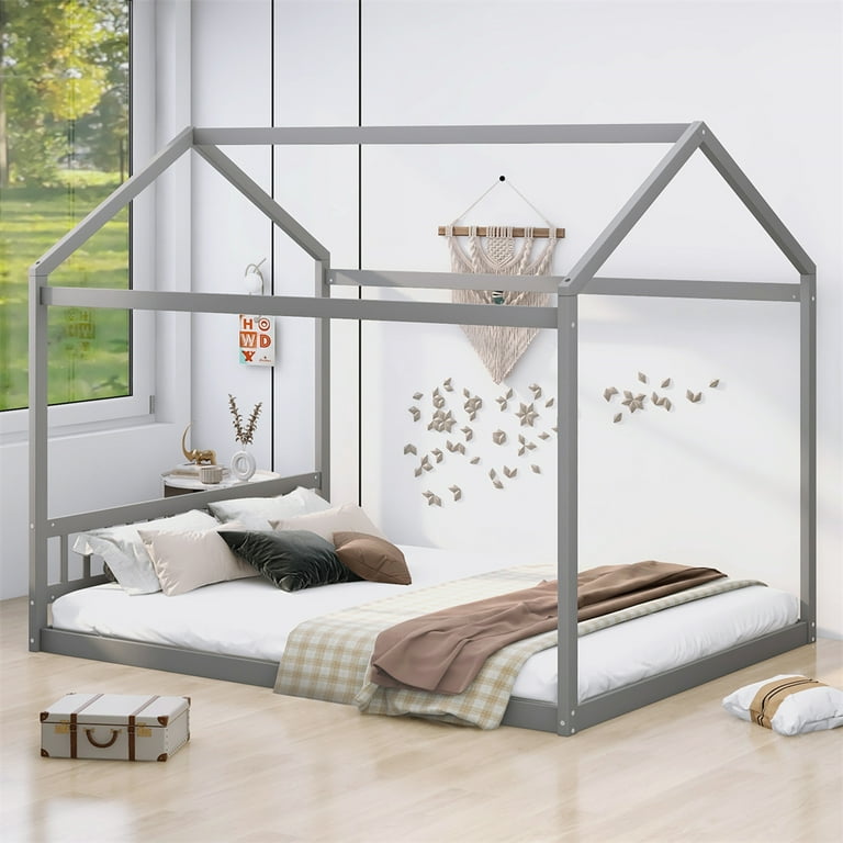 https://i5.walmartimages.com/seo/Queen-Size-Wooden-House-Shaped-Bedframe-Headboard-Kids-Teens-Bed-Floor-Frame-Roof-Slats-Support-Can-Decorated-DIY-No-Box-Spring-Needed-Gray_7793b2ba-bc82-418d-a065-40495f10fc4a.7e0ae8773eccbfb69a1ae13d08d3021a.jpeg?odnHeight=768&odnWidth=768&odnBg=FFFFFF