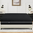 thumbnail image 1 of Queen Size Zippered Closure Fitted Sheet (60" x 80"), 1-Piece Bottom Sheet, 100% Microfiber, Fits Up to 15" Deep Mattress, Color Black Solid, 1 of 6