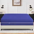 thumbnail image 1 of Queen Size Zippered Closure Fitted Sheet (60" x 80"), 1-Piece Bottom Sheet, 800 Thread Count 100% Egyptian Cotton, Fits Up to 15" Deep Mattress, Color Royal Blue Solid, 1 of 6