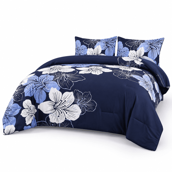 Queen Sizeforter Set Navy Blue Flbedding Sets 3 Piece