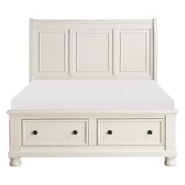 Queen Sleigh Platform Bed with Footboard Storage