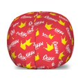 thumbnail image 1 of Queen Storage Toy Bag Chair, Humour Theme Along Text and Crown Birthday Girl Wedding Bride Festivities, Stuffed Animal Organizer Washable Bag, Large Size, Scarlet Mustard White, by Ambesonne, 1 of 3