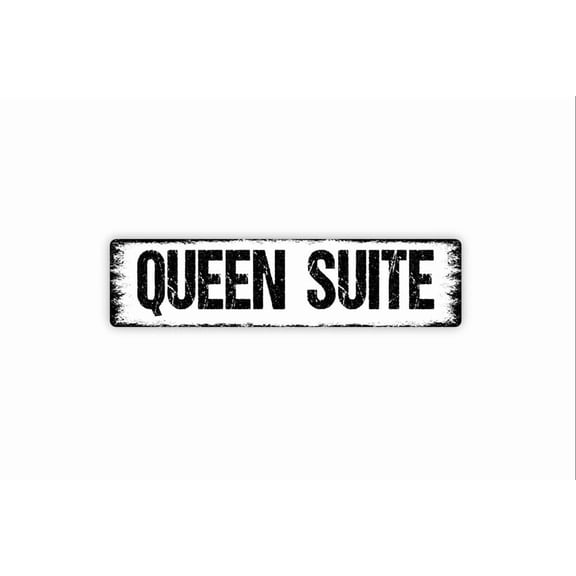 Queen Suite Sign - Bed And Breakfast Vacation Rental Welcome To Our Home Rustic Street Metal Aluminum Sign or Door Name Plate Plaque - Size: 16 x 4 Inches