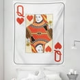 thumbnail image 1 of Queen Tapestry, Queen of Hearts Playing Card Casino Design Gambling Game Poker Blackjack, Fabric Wall Hanging Decor for Bedroom Living Room Dorm, 5 Sizes, Vermilion Yellow White, by Ambesonne, 1 of 1